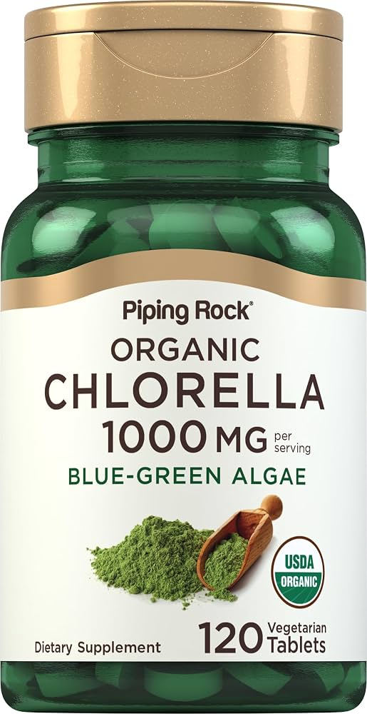 Piping Rock Algas orgánicas azul-verdes 1000mg 120 Tabletas