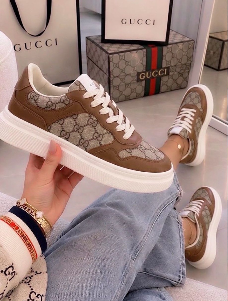 Gucci tenis marrones Sise 9