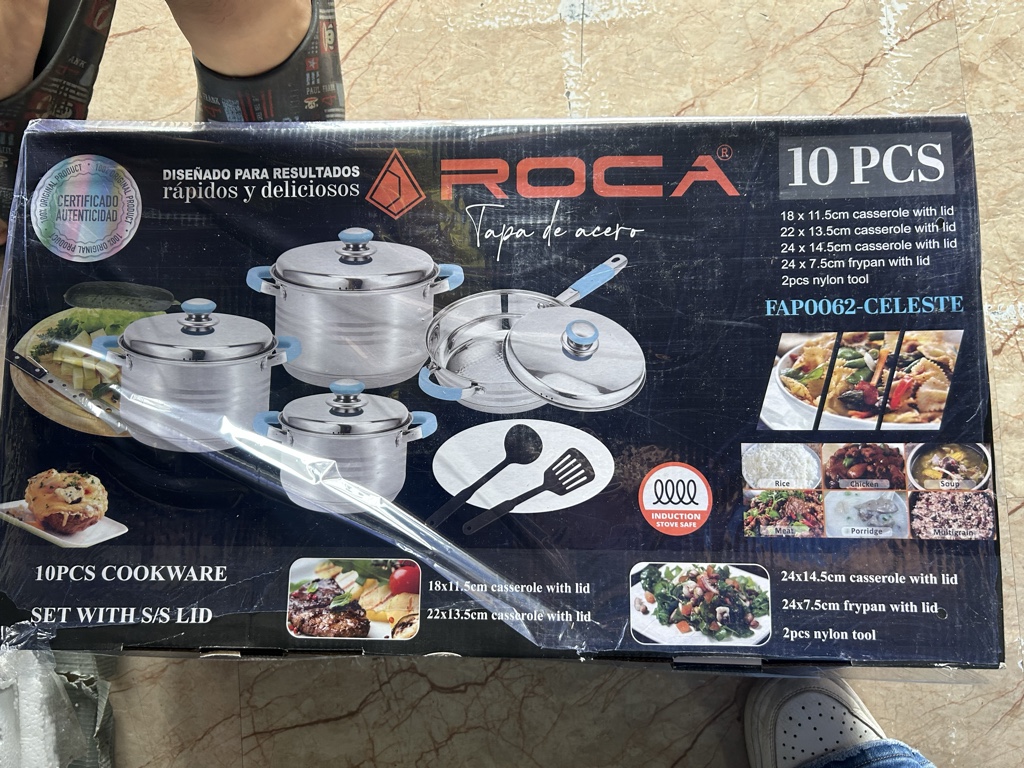 ROCA set ollas 10 piezas celeste