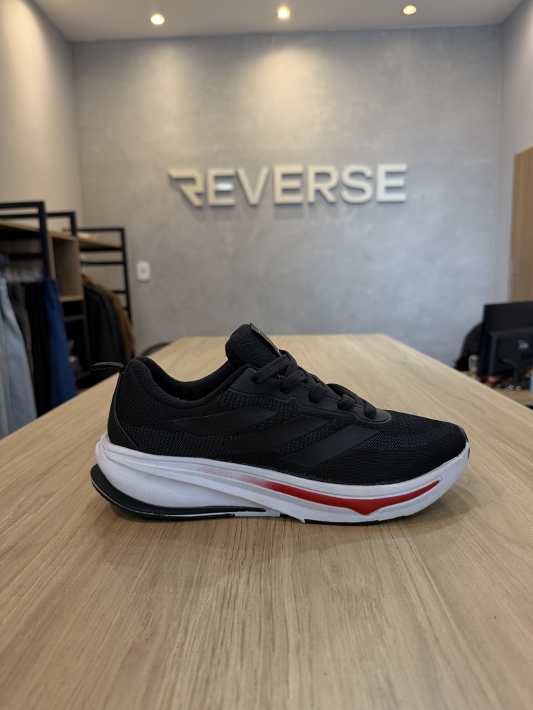ADIDAS BOOST PRETO/VERMELHO