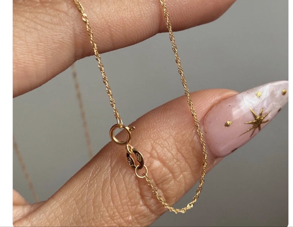 CADENA SINGAPUR 1.0MM ORO AMARILLO ITALY 18K 45CM - 1,0GR