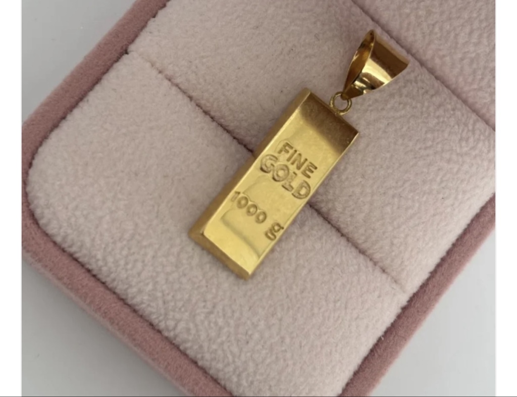 DIJE LINGOTE 3CM ORO AMARILLO ITALY 18K - 2,41GR