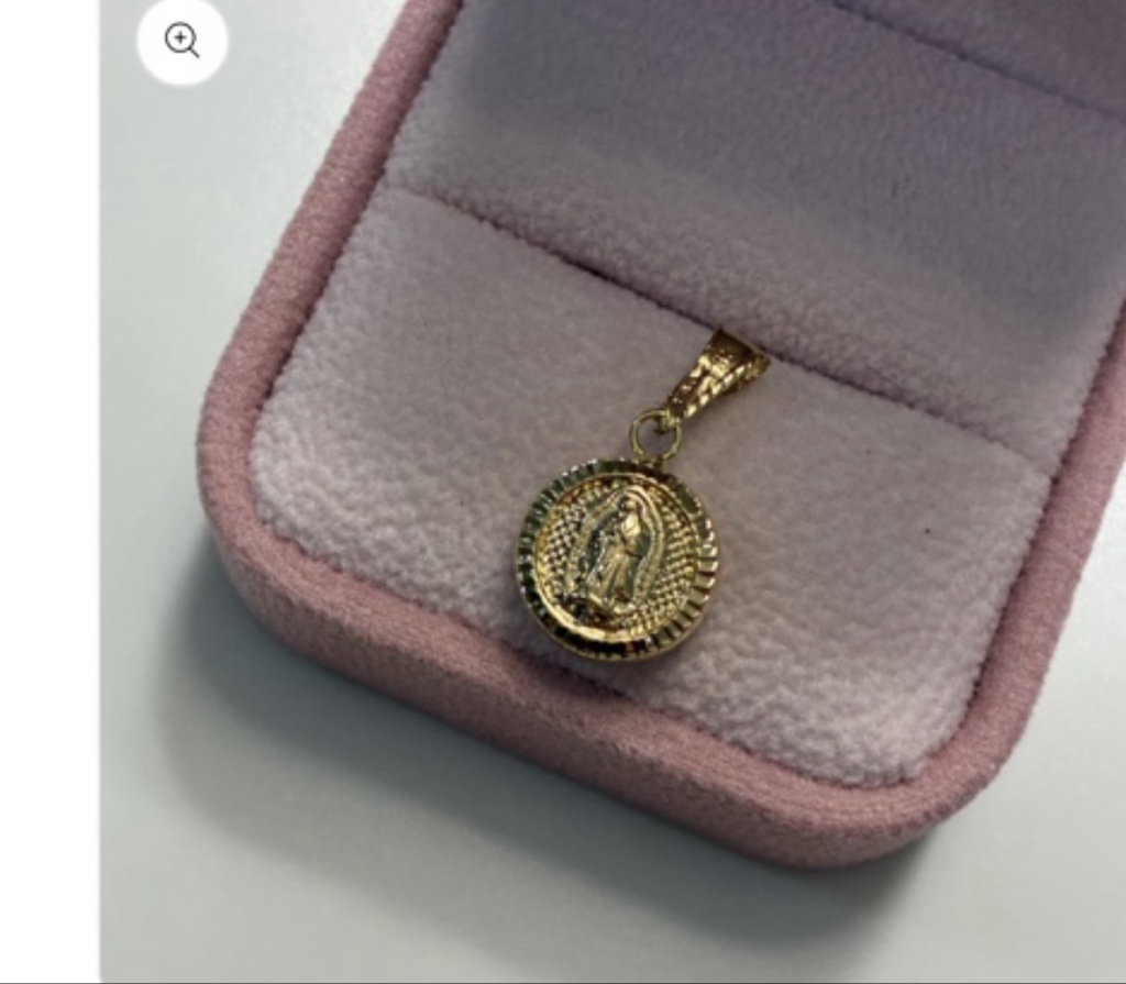 DIJE VIRGEN DE GUADALUPE DIAMANTADO REDONDO 2.1CM ORO AMARILLO COL 18K - 0,87GR