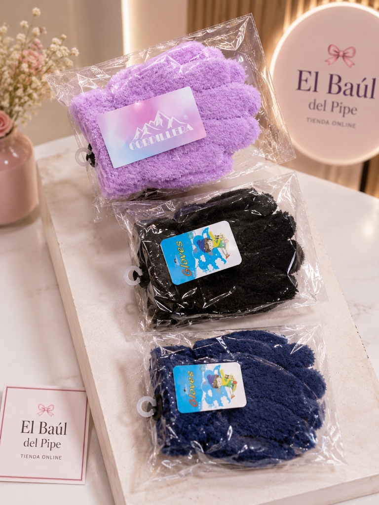 Guantes tipo peluche niños