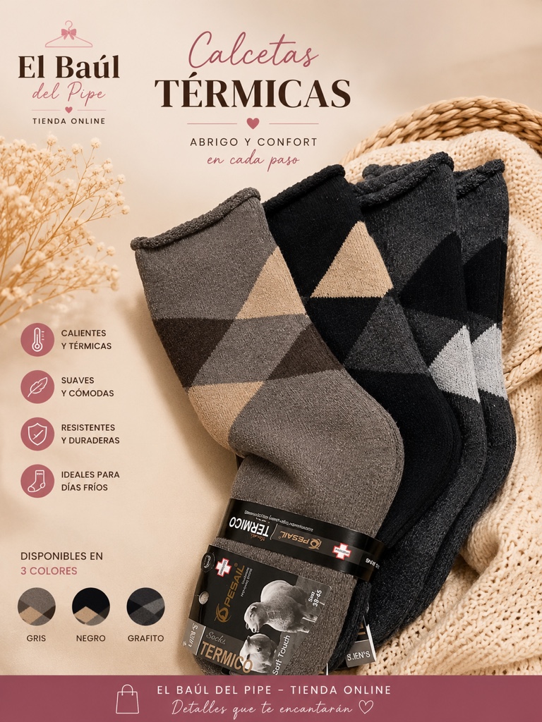Calcetas térmicas tripack cuadrille