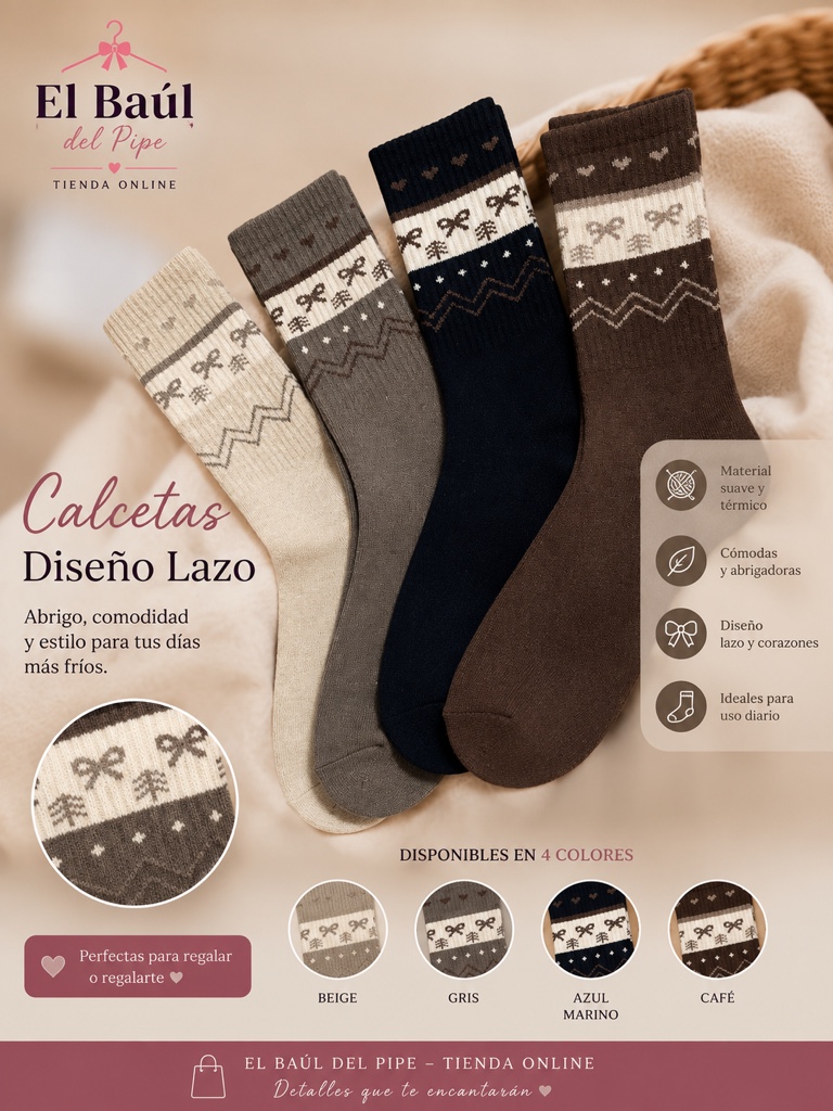 Calcetas diseño lazo