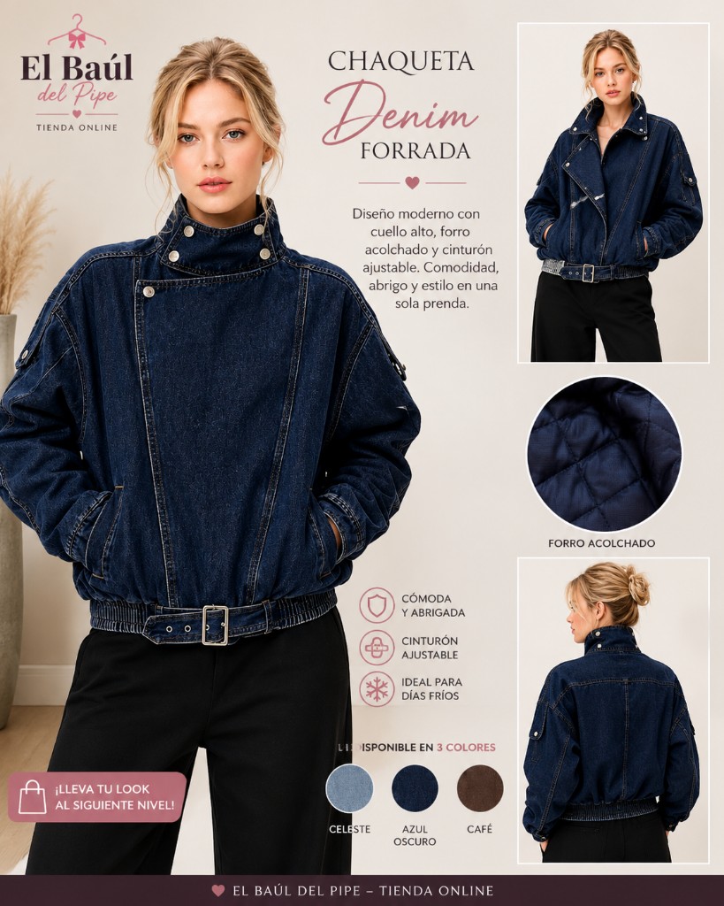 Chaqueta Denim Forrada Talla L