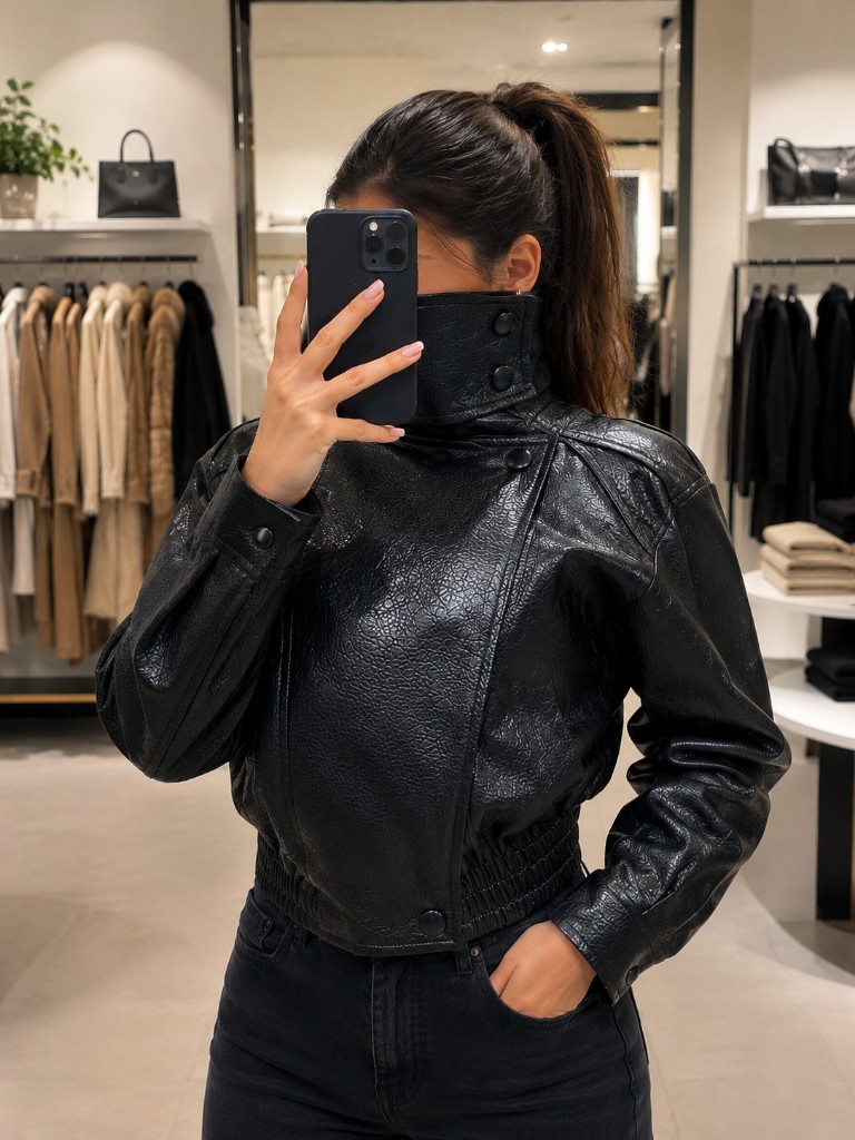 Chaqueta Dupe Zara Oversize Eco CUERO