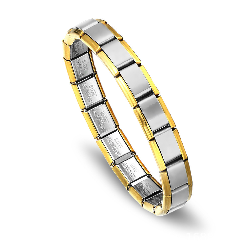 Pulsera Italiana acero dorada y plateada