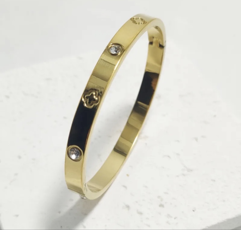 Pulsera Trébol de 4 hojas, Acero inoxidable