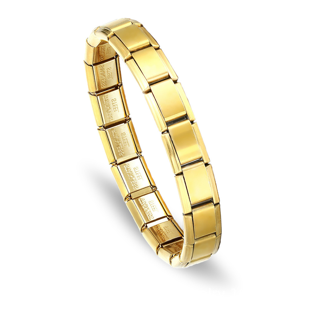 Pulsera Italiana dorada de acero
