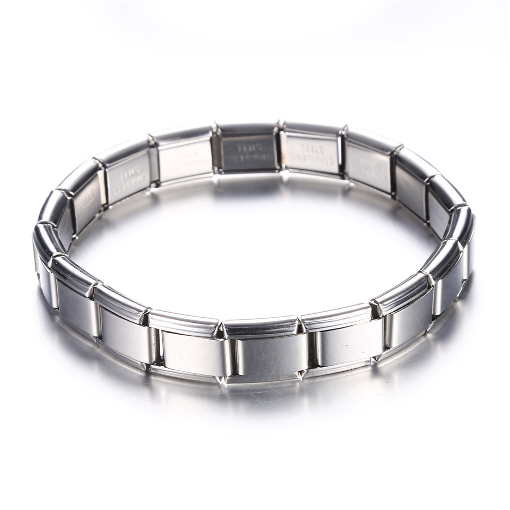 Pulsera Italiana plateada de Acero inoxidable