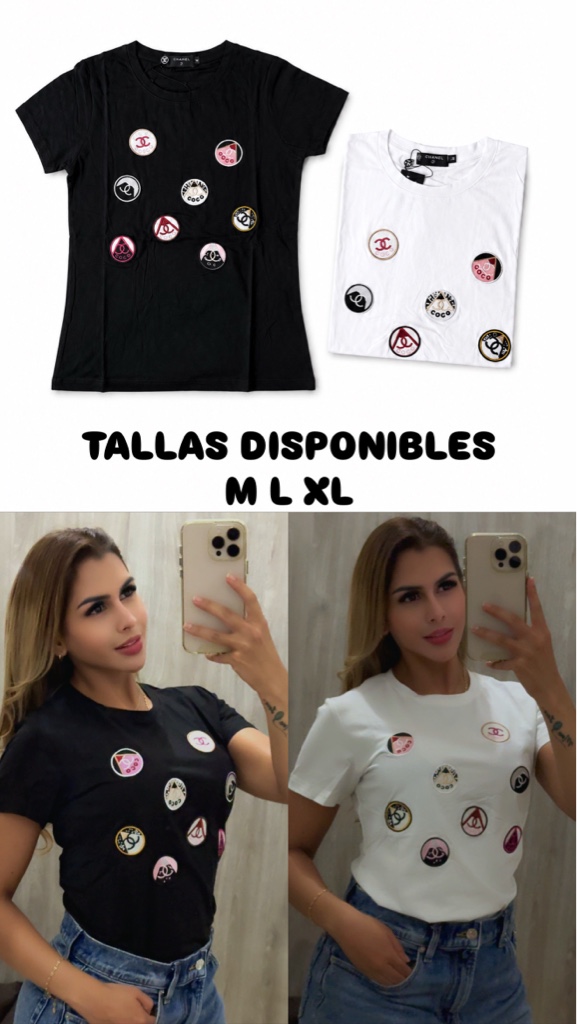 Camiseta CHANEL blanco y negro