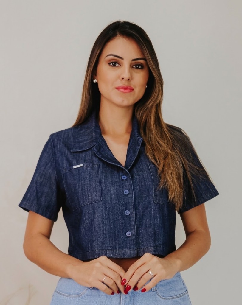 Cropped jeans tamanho P