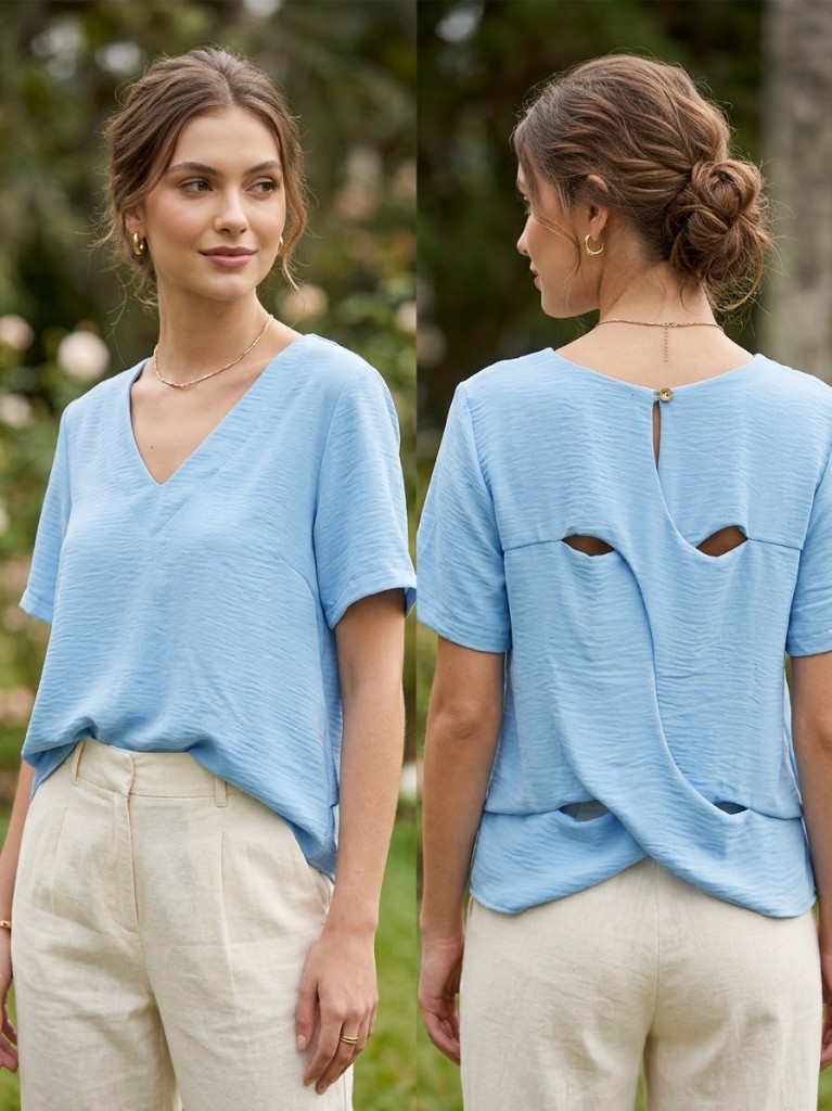 Blusa detalhes nas costas/ tamanho P