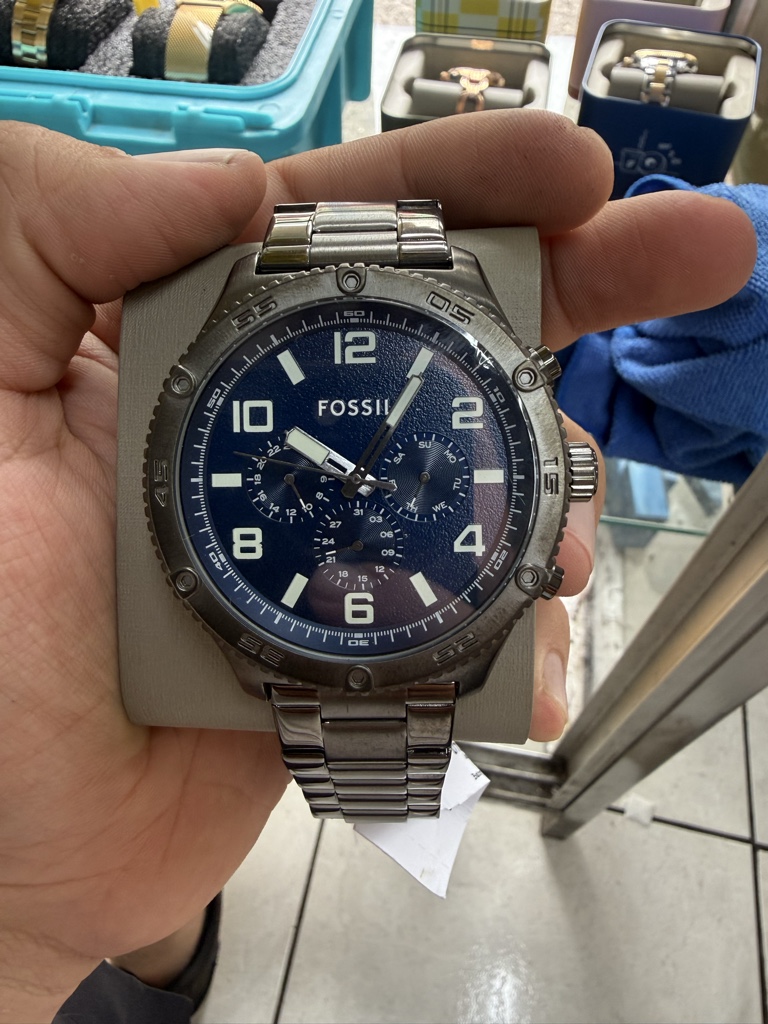 Fossil reloj azul acero