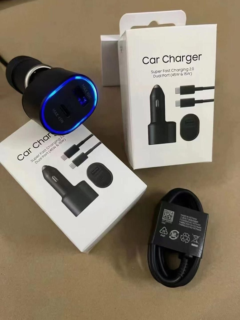 Cargador auto dual USB-C negro
