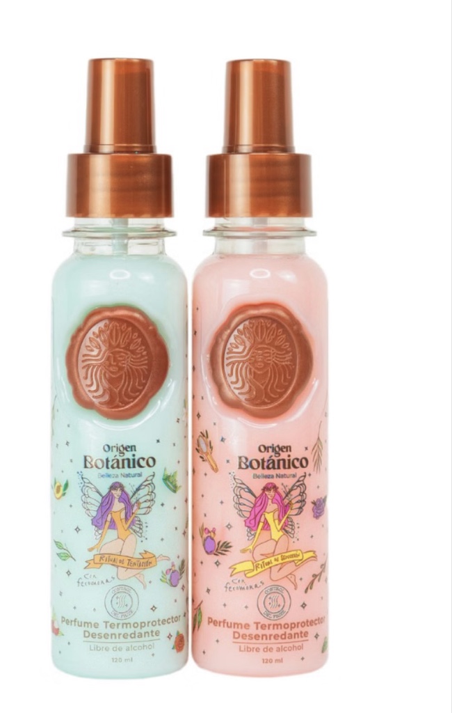 Mini Termoprotector origen botánico azul y rosado