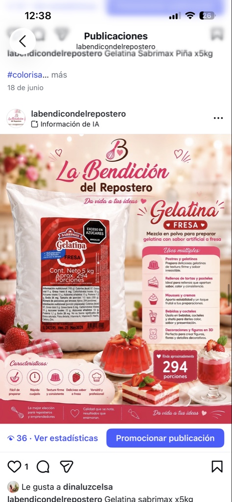 Gelatina Sabrimax x5kg sabores varios