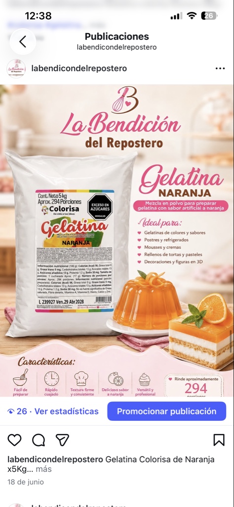 Gelatina Colorisa x5kg