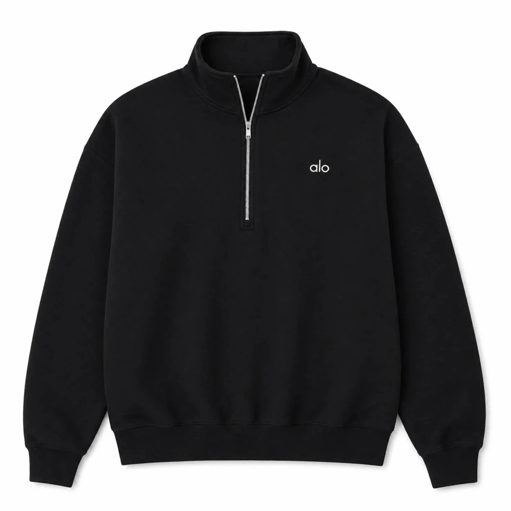 ALO Jersey Accolade con cremallera de 1/4 Black