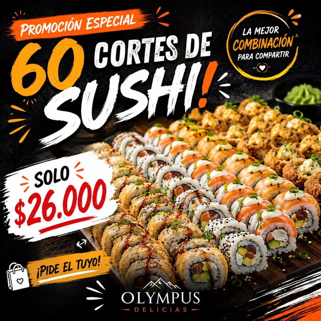 60 cortes de sushi