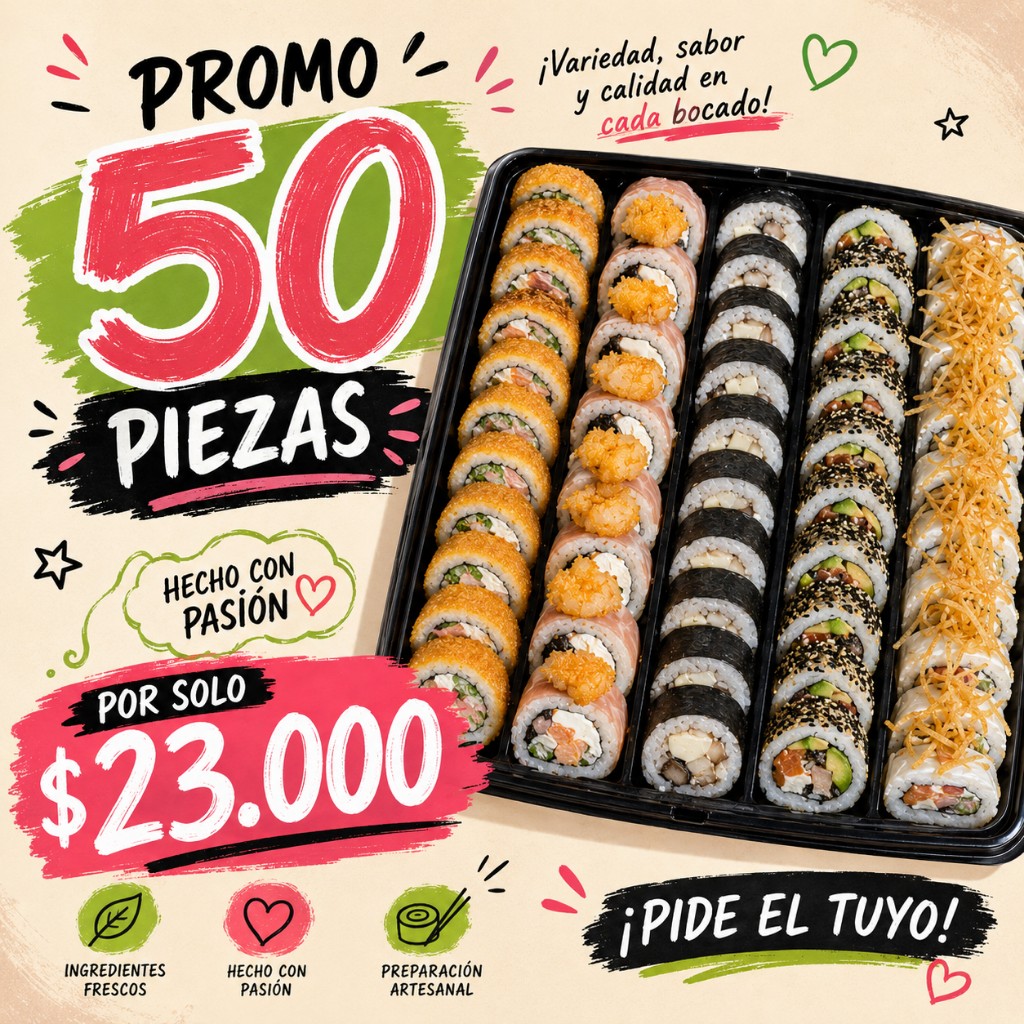 50 cortes de sushi