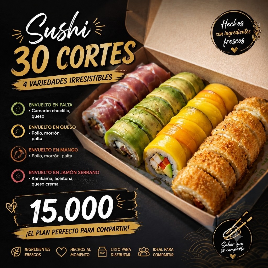 30 cortes sushi mixto
