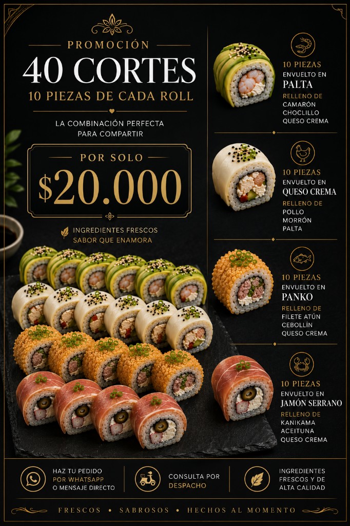 40 cortes sushi
