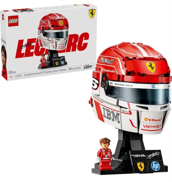 LEGO Ferrari casco Charles Leclerc