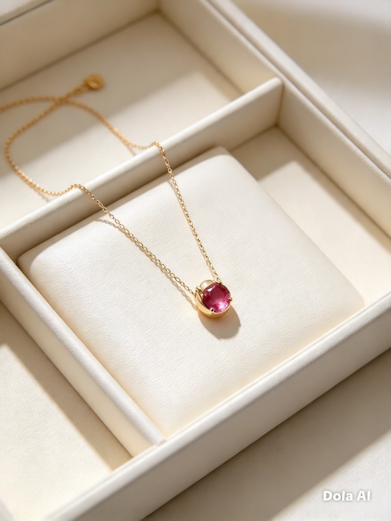 Colar ponto de luz rosa