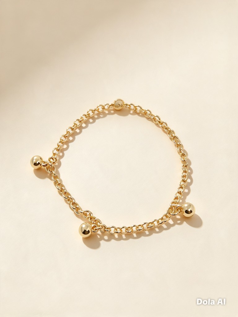 Pulseira Cartier com bolas douradas