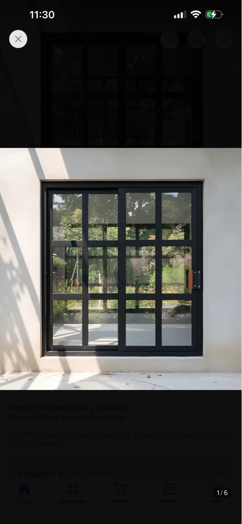 VENTANA CUADRICULADA NEGRA/GILTRA SOL