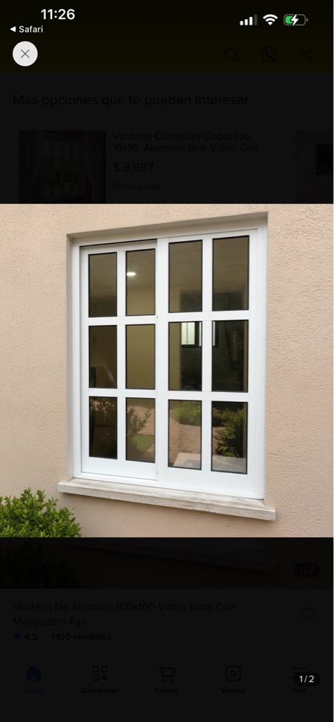 VENTANA CUADRICULADA BLANCA/FILTRA SOL