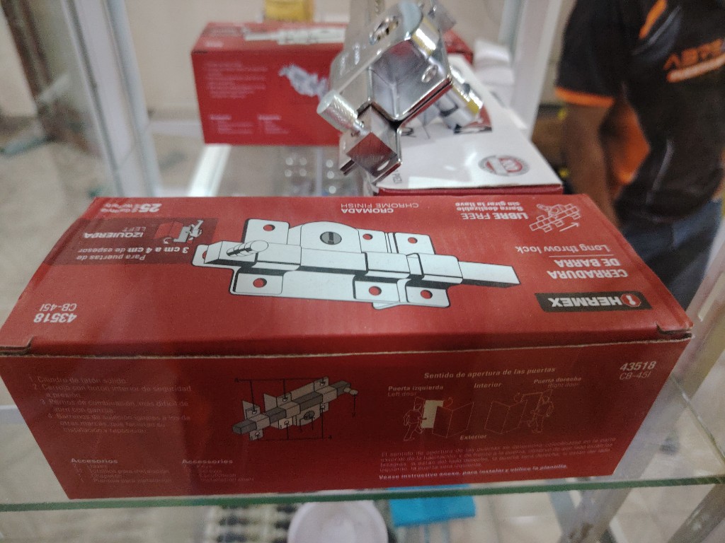 CHAPA CERRADURA DE BARRA HERMEX DERECHA