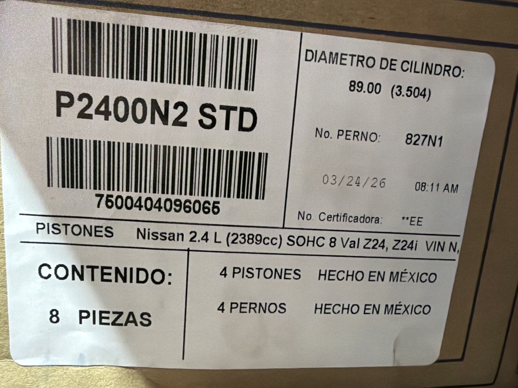 P2400N2STD PISTONES Z24