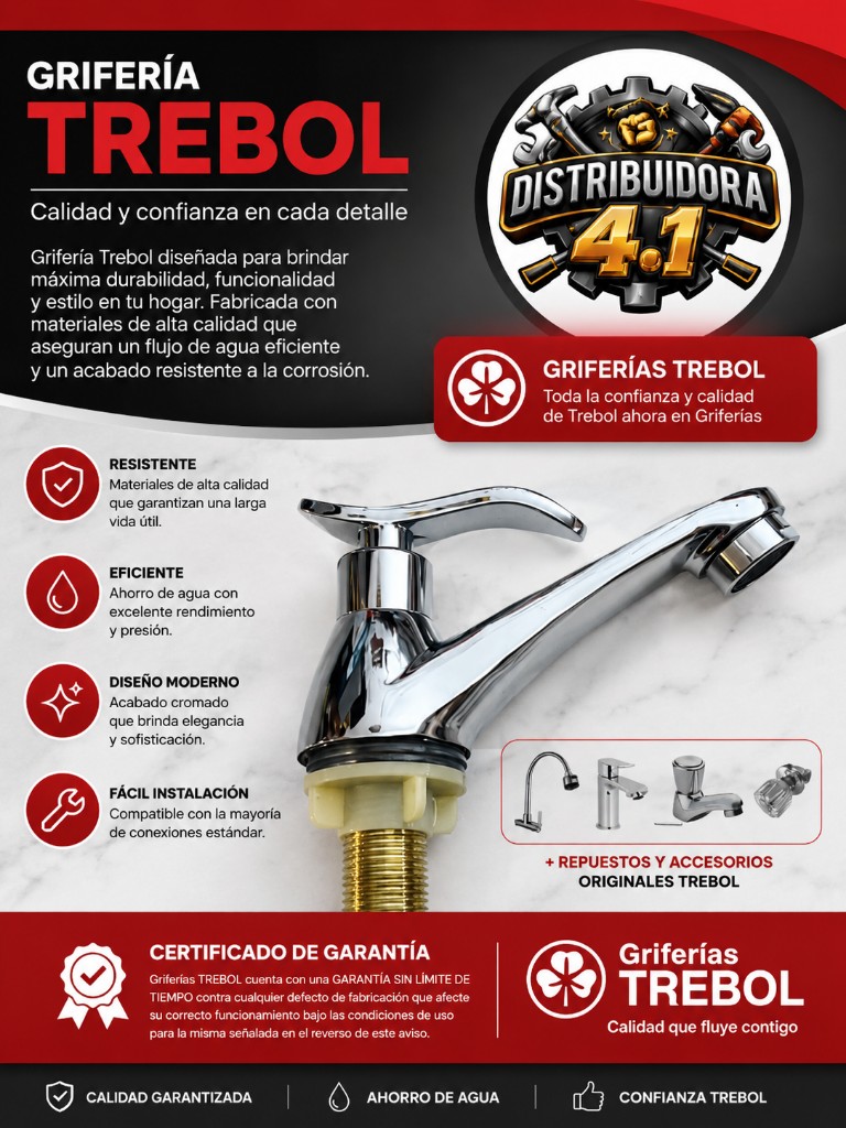 Caño lavatorio ola trebol