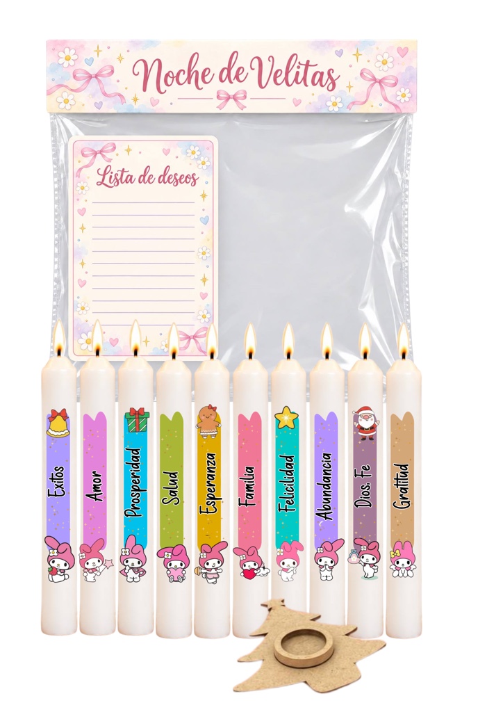 Set de 10 velitas en bolsa