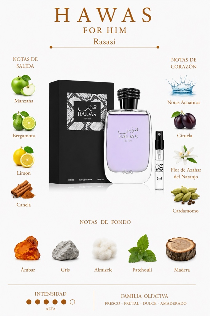 Hawas For Him- Rasasi- 5 ml