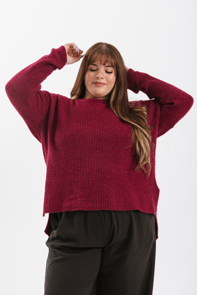 Sweater bordó tejido