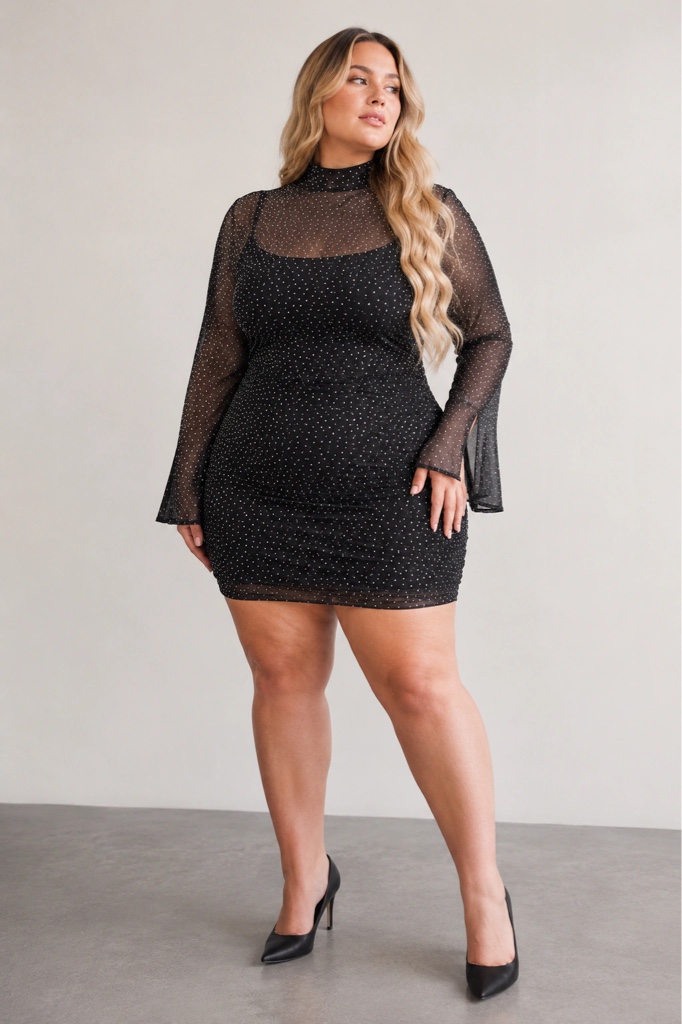 Vestido negro brillo
