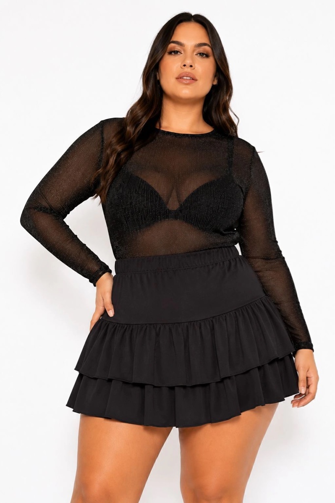 Short pollera con volados