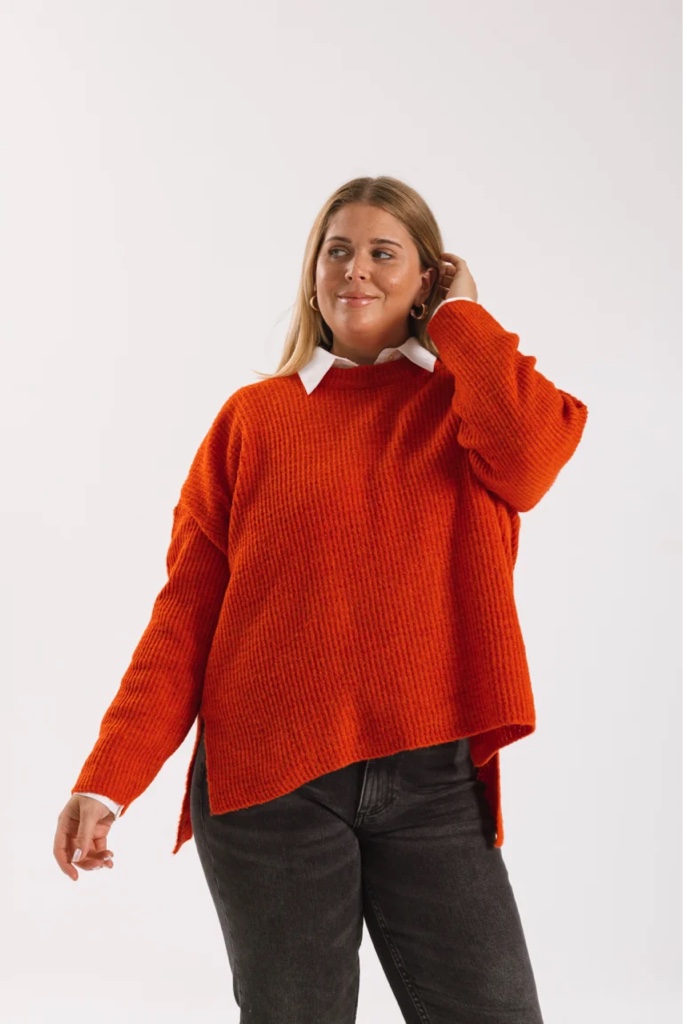 Sweater naranja tejido