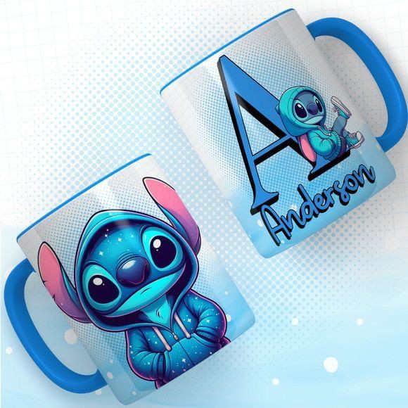 Taza 11 oz, Aza e interior celeste