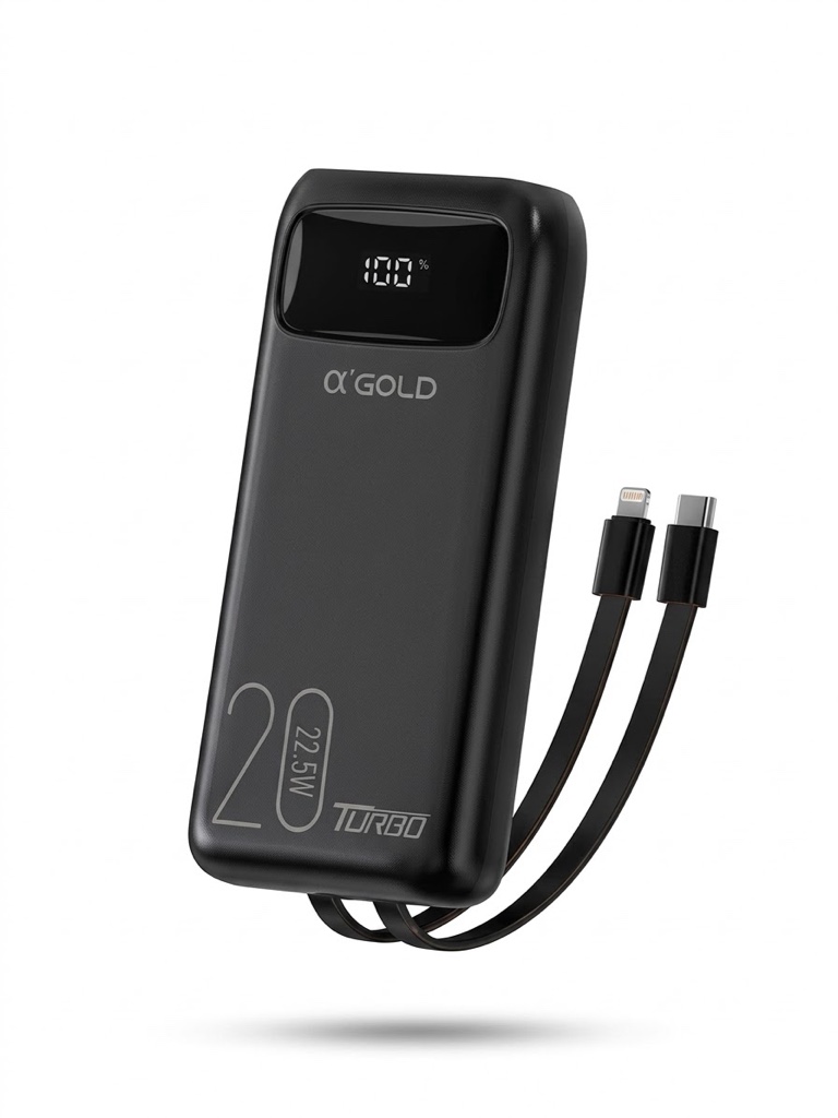 Power Bank Turbo 22.5W com Visor de Led - 20000 mAh