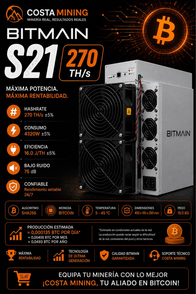 BITMAIN S21XP de 270TH