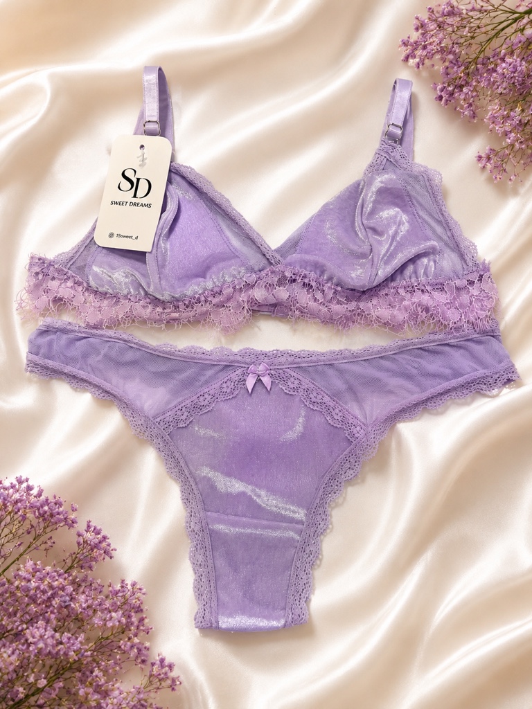 Set lila gamuza