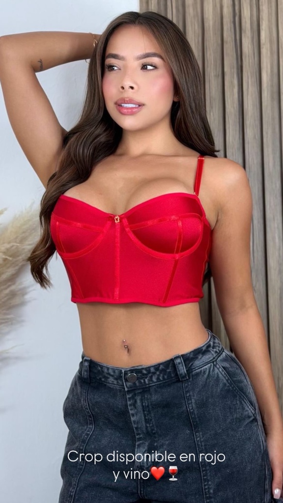 Crop top destellante