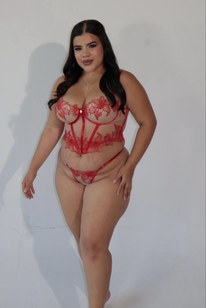 Corset y tanga rojo