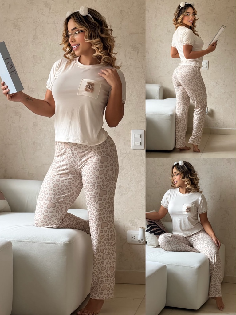 Pijama pantalón animal print